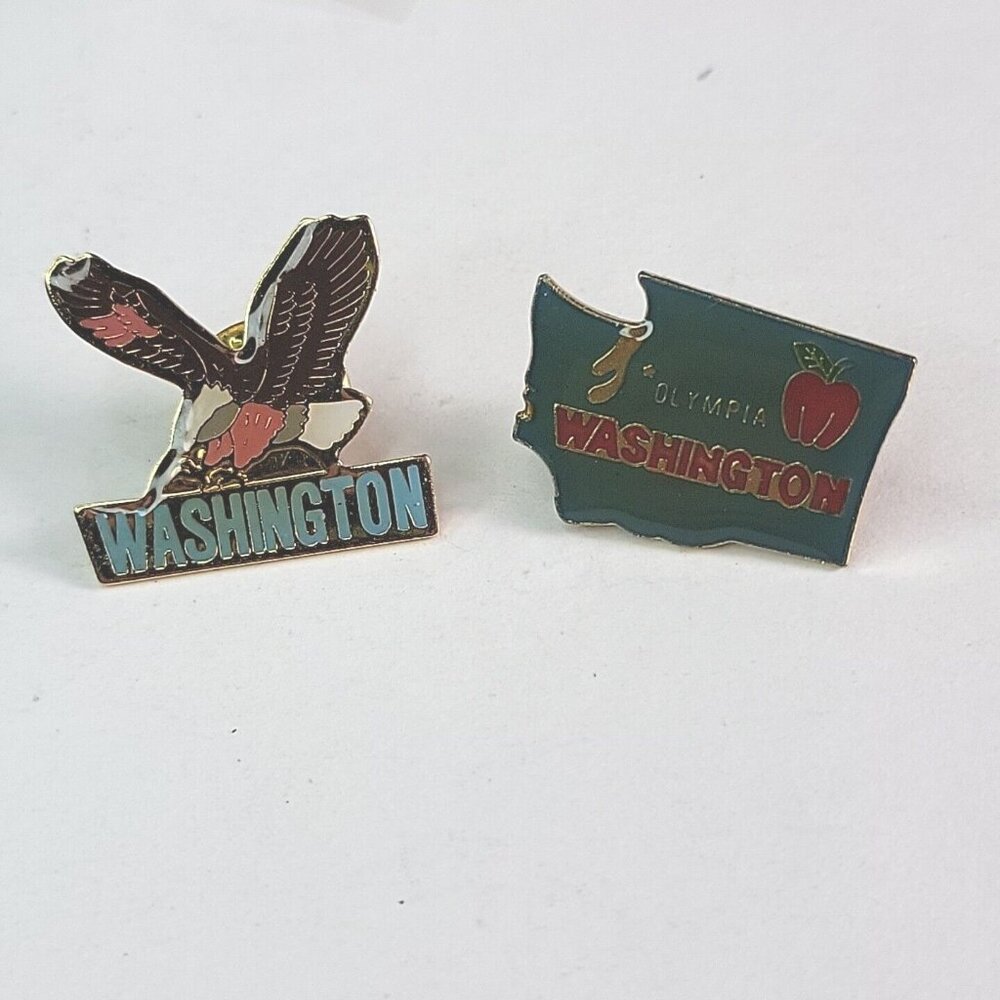 Lot Of 2 Washington Clutch Back Pins Eagle And Olympia